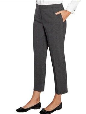 Mario Serrani Gray Plaid Dress Pants Stretchy Slim Rayon Blend Size 16